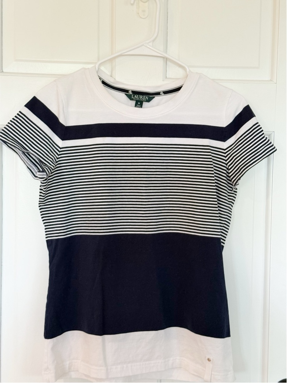 Lauren Ralph Lauren striped short-sleeve crew neck t-shirt M - Picture 1 of 5